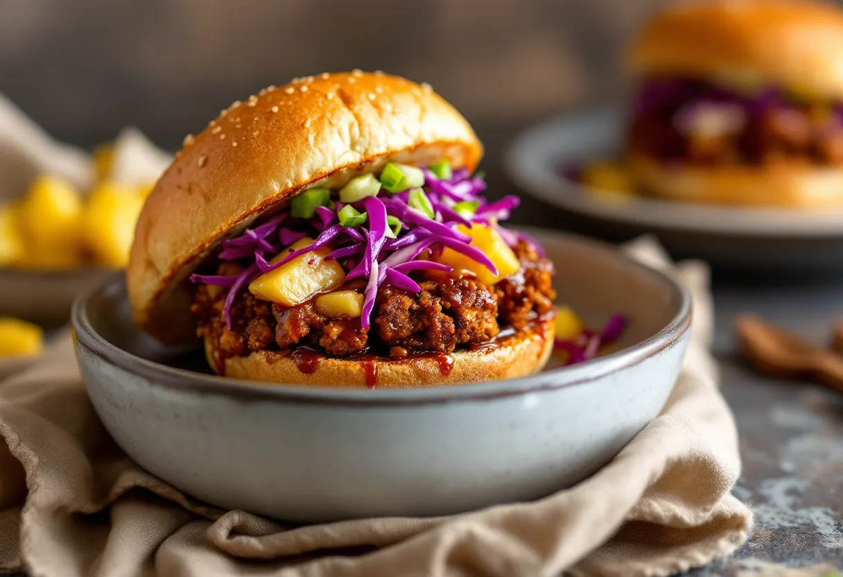 BBQ Tempeh Sandwiches with Pineapple Slaw (19g Protein) — high-protein GLP-1 recipe, 19g protein per serving