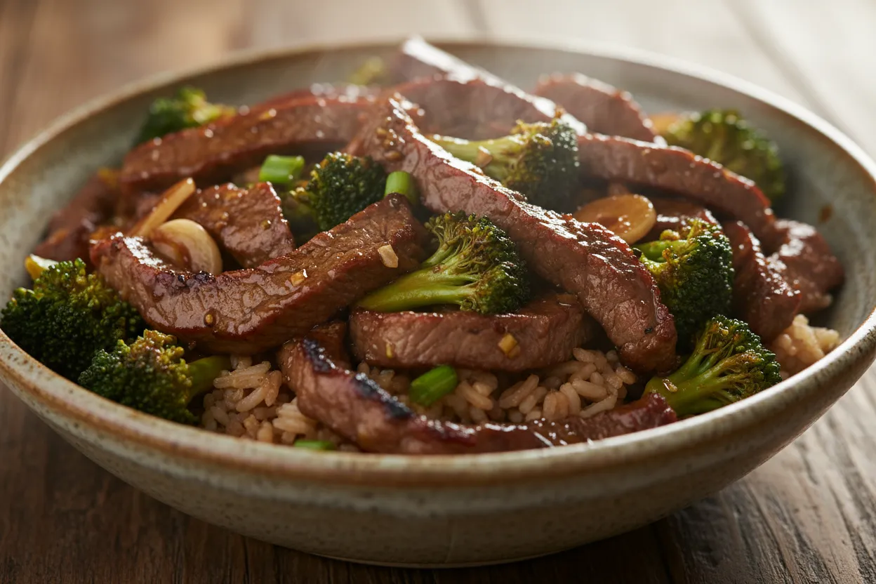 Beef & Broccoli Bowl — high-protein GLP-1 recipe, 54g protein per serving