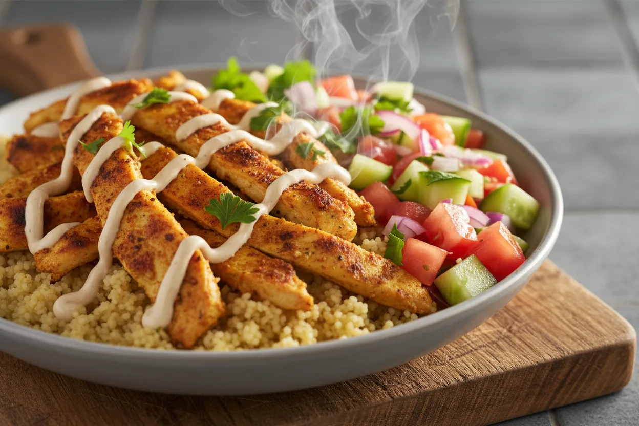 Chicken Shawarma Bowl — 53g protein GLP-1 bowl recipe