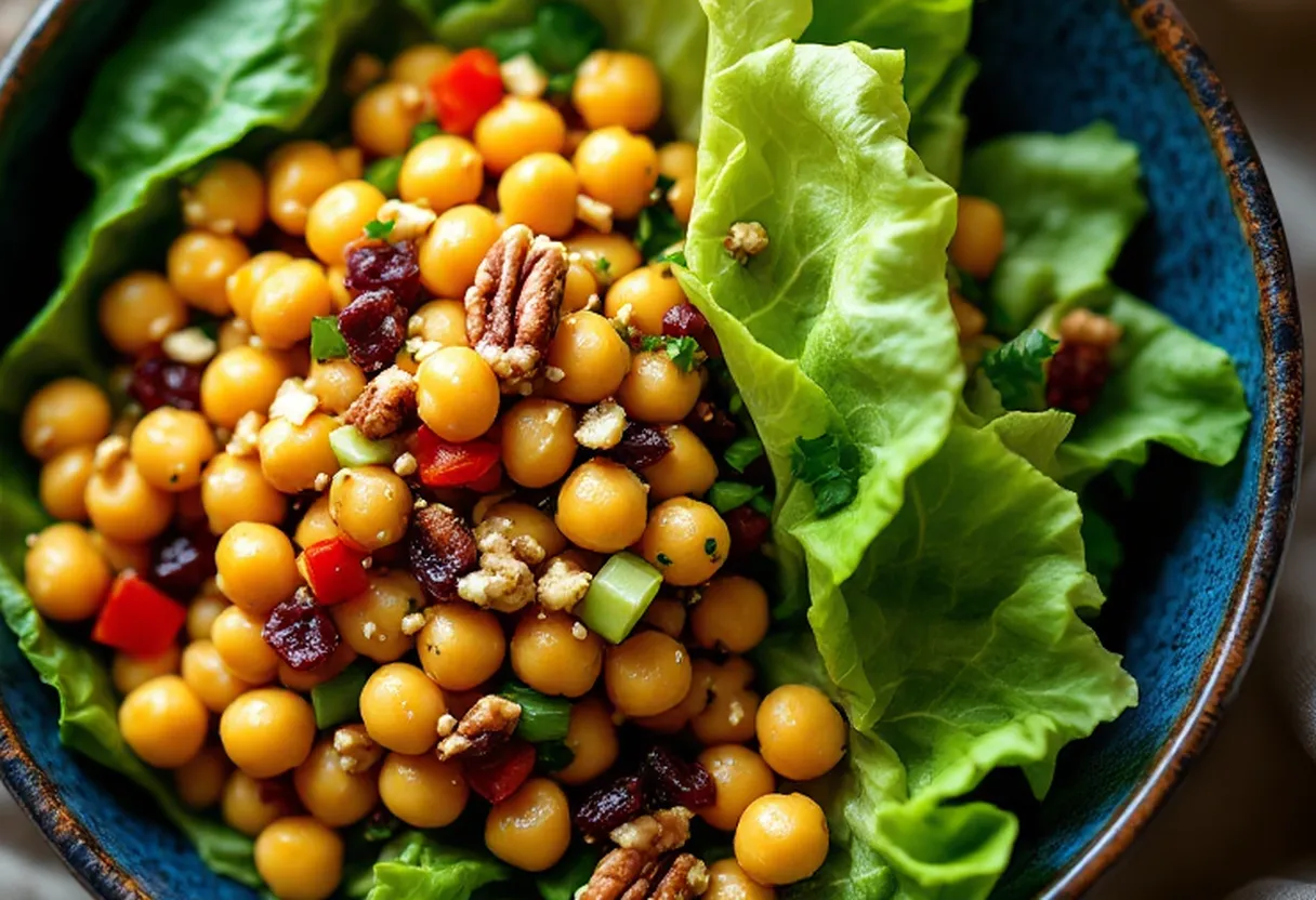 Curried Chickpea Salad Lettuce Wraps (15g Protein) — high-protein GLP-1 recipe, 15g protein per serving