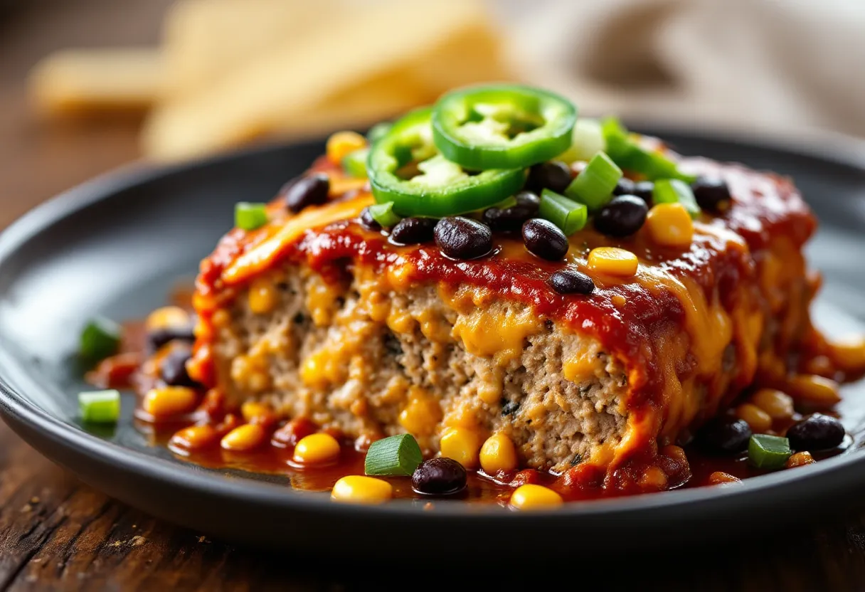 Enchilada Turkey Meatloaf — high-protein GLP-1 recipe, 26g protein per serving