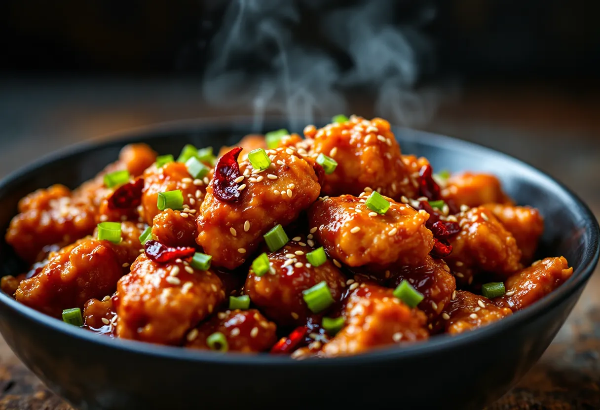 General Tso's Chicken — high-protein GLP-1 recipe, 27g protein per serving