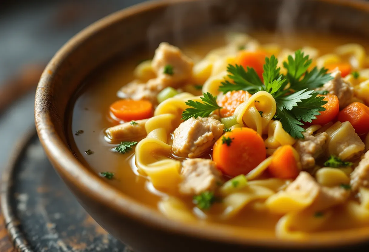 Instant Pot Chicken Noodle Soup — high-protein GLP-1 recipe, 26g protein per serving