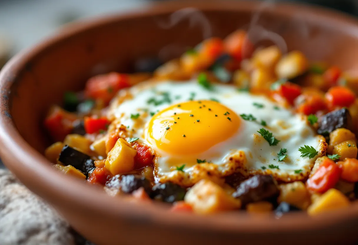 Pisto con huevos — high-protein GLP-1 recipe, 11g protein per serving
