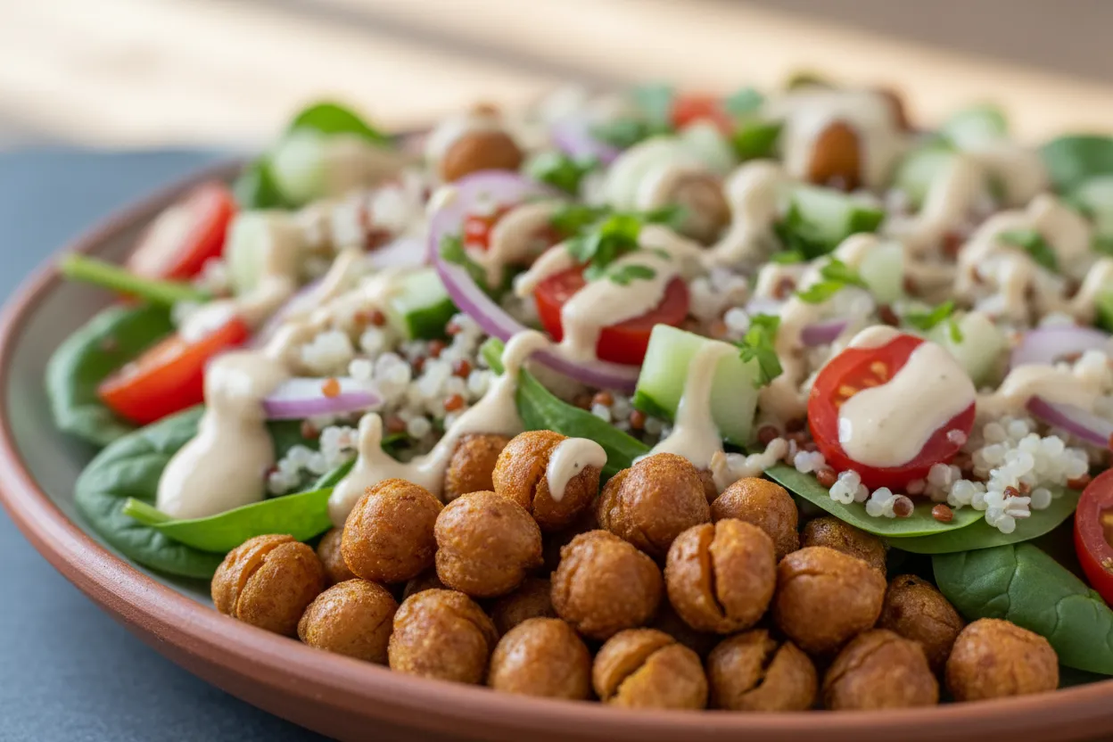 Roasted Chickpea Tahini Bowl — 27g protein GLP-1 bowl recipe