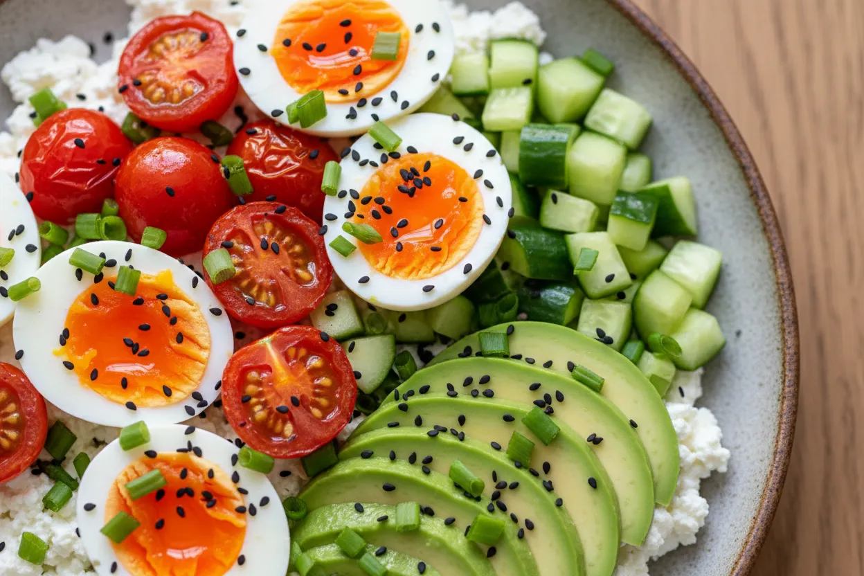 Savory Cottage Cheese Breakfast Bowl — 26g protein GLP-1 bowl recipe