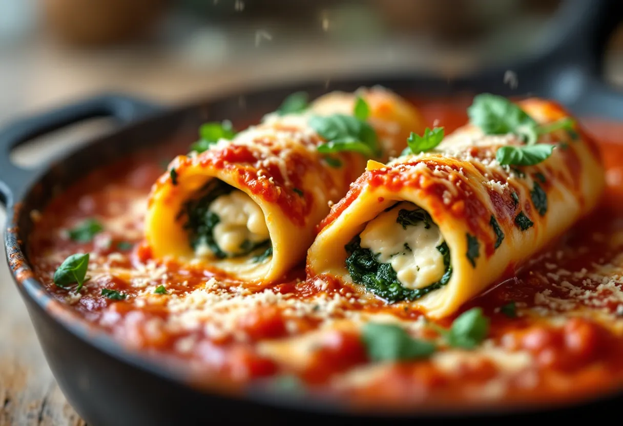 Spinach & Ricotta Cannelloni — high-protein GLP-1 recipe, 46g protein per serving