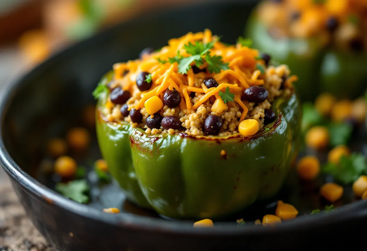Stuffed Bell Peppers with Quinoa and Black Beans — high-protein GLP-1 recipe, 26g protein per serving