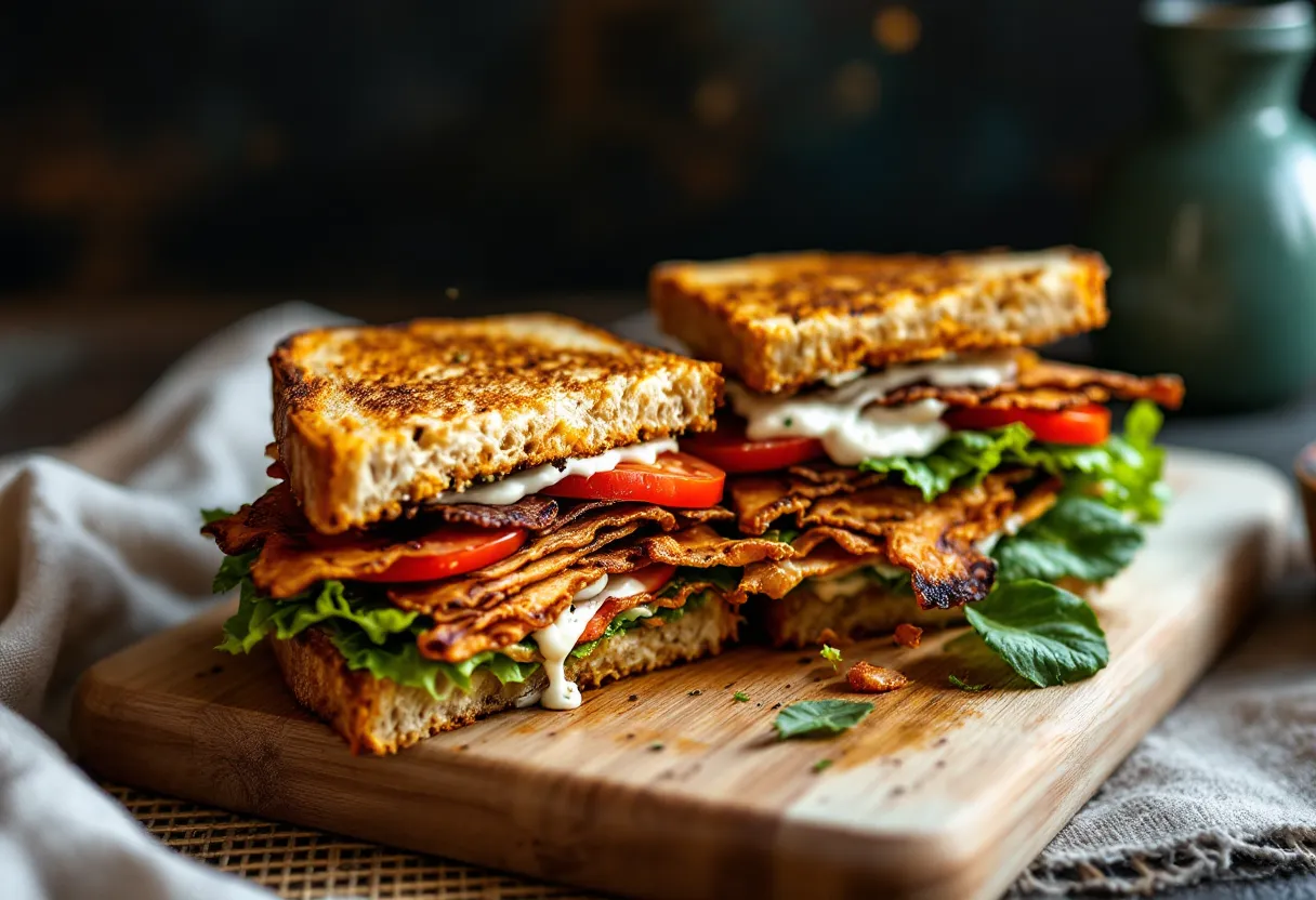 Tempeh BLT with Tofu Mayo (28g Protein) — high-protein GLP-1 recipe, 28g protein per serving