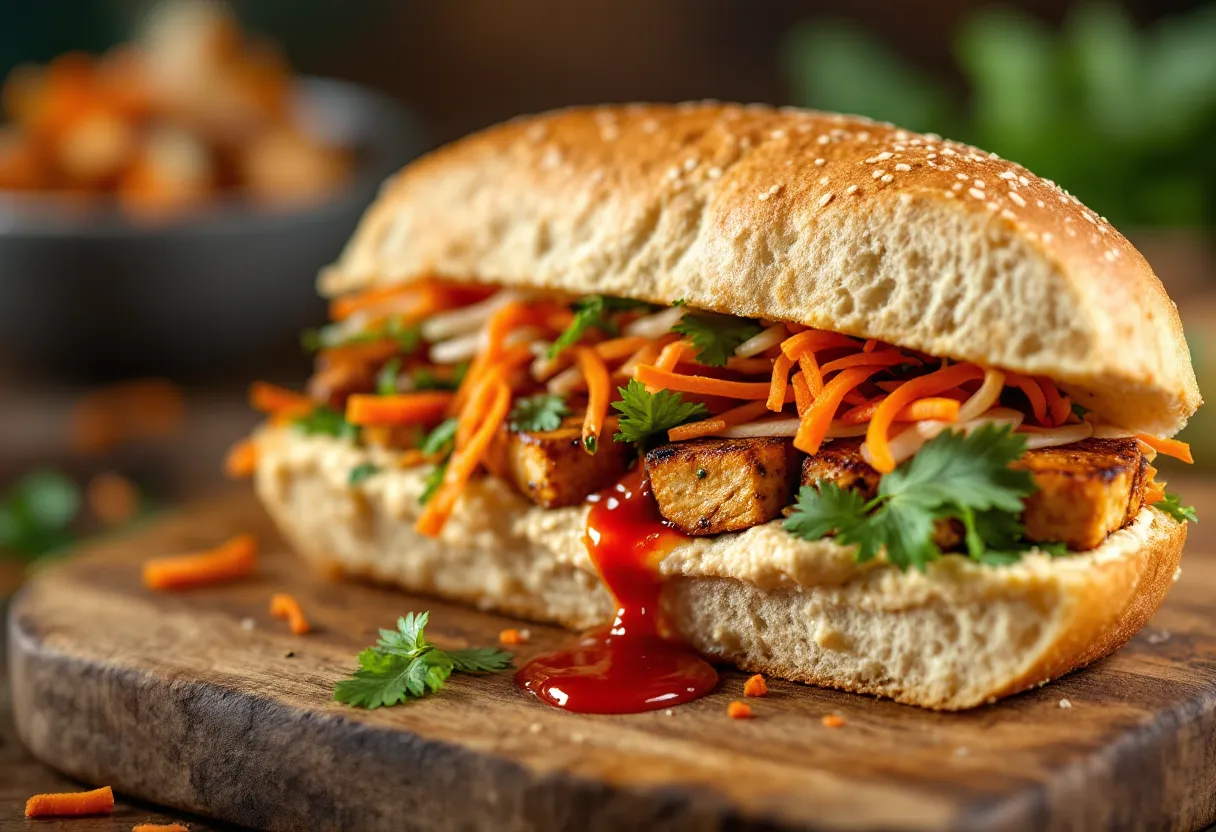 Vegan banh mi — high-protein GLP-1 recipe, 13g protein per serving